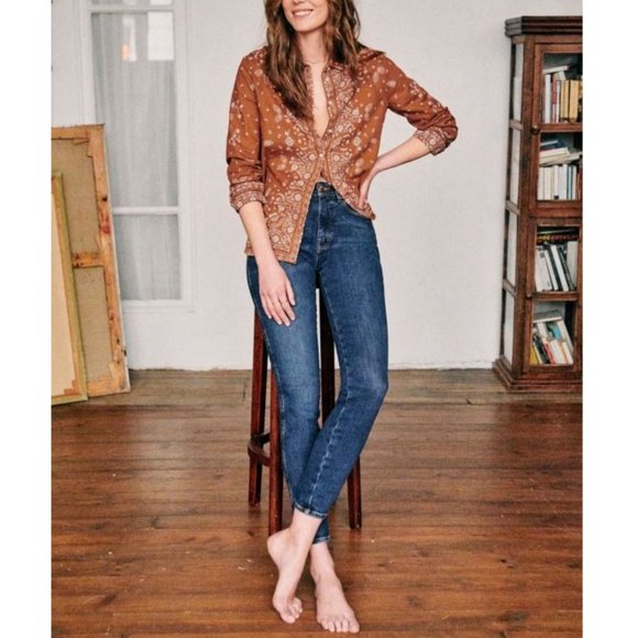 Sezane Denim - Sézane Parisian Perfect Slim High Waisted Skinny Blue Denim Jeans High Rise - 29